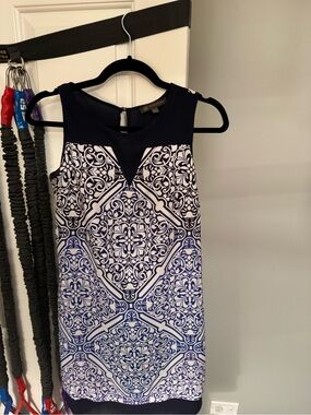 Outback Red Navy Floral Sleeveless Shift Dress